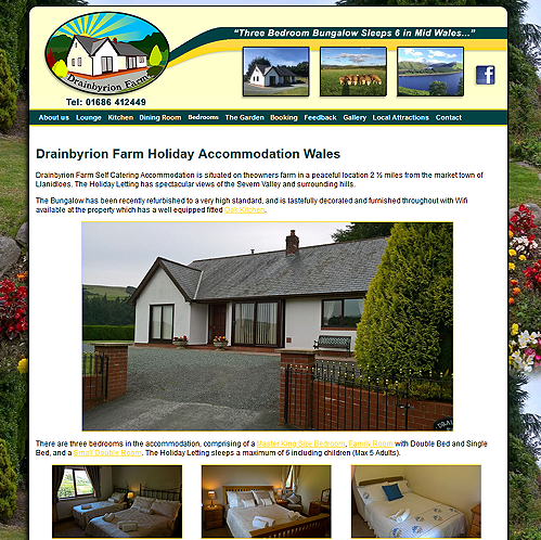 Drainbyrion Farm Holiday Accommodation - Bespoke Website for Drainbyrion Farm Self Catering located in Hafren Forest near Llanidloes, Powys.