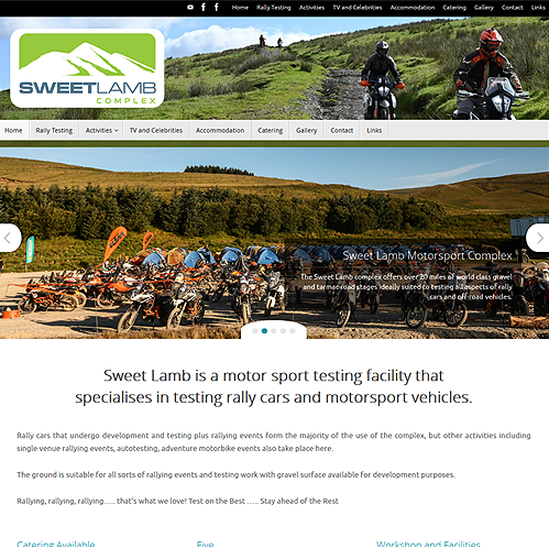 Sweet Lamb Motorsport Complex - Budget Website for the Sweet Lamb Motorsport Complex in Mid Wales.